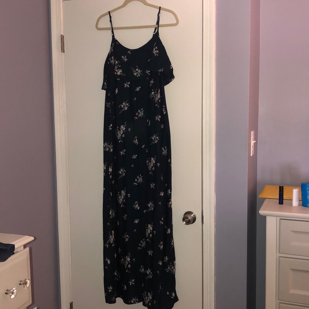 Navy Maternity Maxi Dress